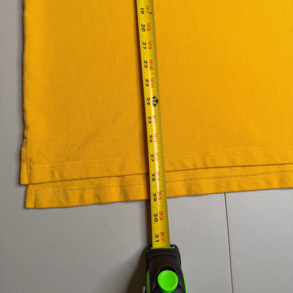 Tommy Hilfiger Mens Small Yellow Cotton Pique Polo Shirt Crest Logo Short Sleeve - Picture 6 of 12